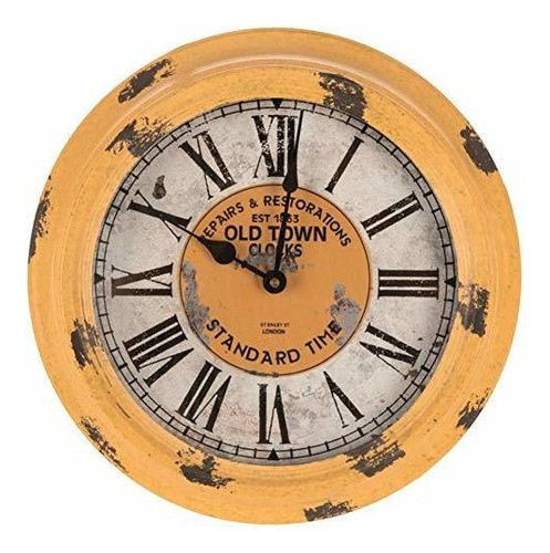 Ronda Amarillo Antiguo Casco Antiguo Reloj De Pared De 