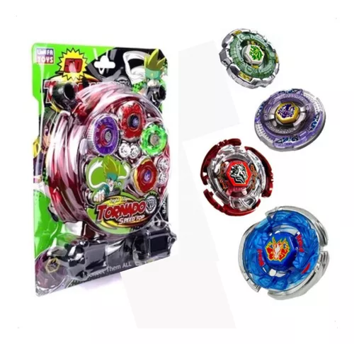 Beyblade Metal Kit 2 ou 4 Led Lançador Arena Tornado Brinquedo