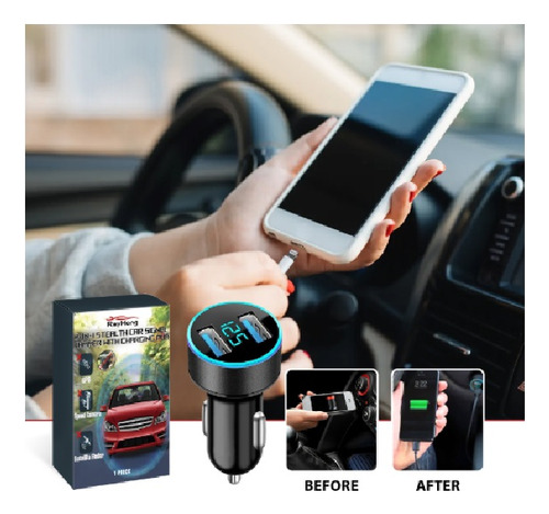 Ray Cargador Bluetooth Usb Celular De Auto Carga Rapida