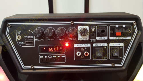 Imagen 4 de 10 de Parlante Karaoke Portátil 15'' Bluetooth Micrófono Inalámb.