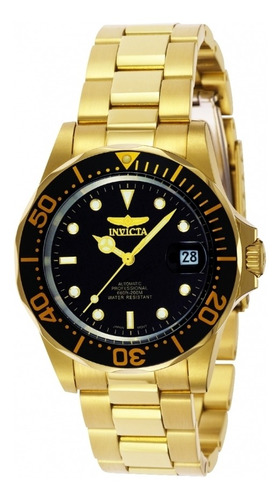 Relógio de pulso Invicta 8929 com corria de aço inoxidável cor ouro - fondo preto