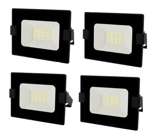 Reflector Proyector Bellalux Led 10w Luz Fria Exterior X4 U.