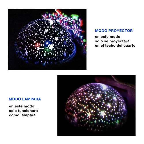 Lámpara De Noche Con Proyector De Estrellas Y Lunas Usb