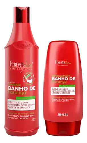 Baño De Morango Frutilla Shampoo 500ml Y Acondicionador 200g