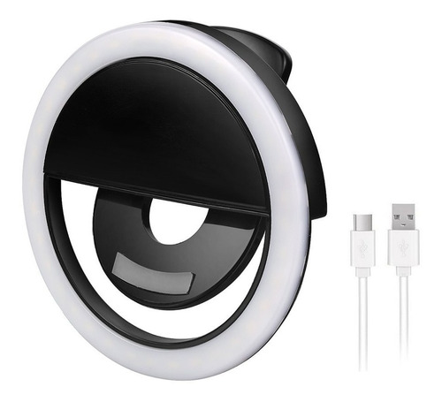 Aro De Luz Para Celular Selfie Recargable Cable Usb