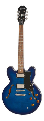 Guitarra eléctrica Epiphone Original Collection Dot Deluxe hollow body de arce blue burst brillante con diapasón de granadillo brasileño