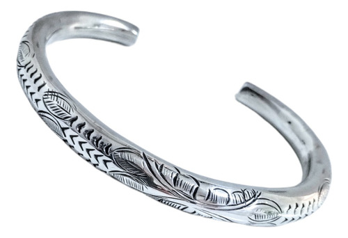 Brazalete De Plata Tailandesa Ancho Con Calado 