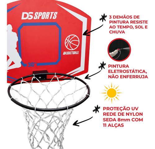 Tabela Cesta Para Basquete Com Aro Reforçado E Bola