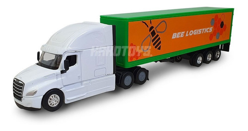 Miniatura Caminhão Freightliner Carreta Baú 1/64 Welly