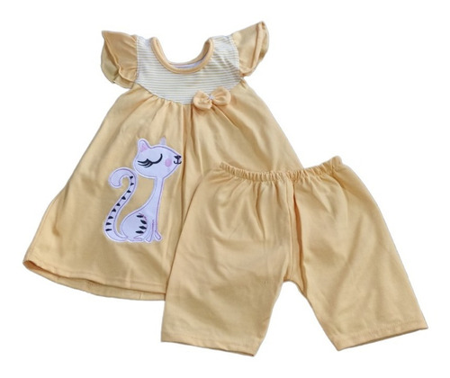 Conjunto Algodón Vestido Y Short / 3-6 Meses