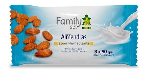 Family Set Jabón Barra Almendras 90 Grs 3un