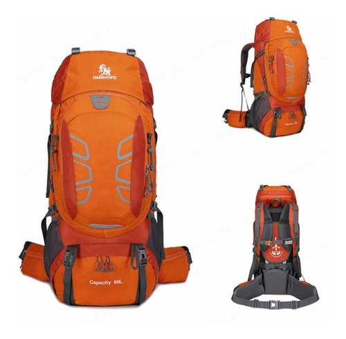 Mochila 60l Trekking Impermeable /camping/montaña Soporte