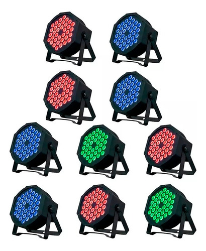 10 Cañón Par Led 36x3 W Full Color Iluminación (10pz)