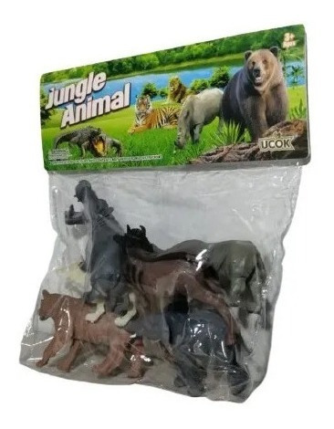 Kit Animales Muñecos Niños Plastico Rigido X6 Animales Selva