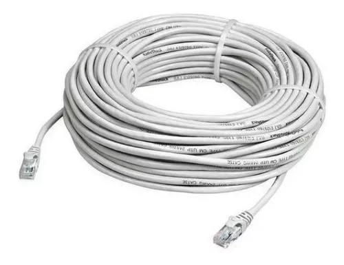 Cable Red Lan Ethernet 20 Metros Rj45 Cat5e Blanco Envio