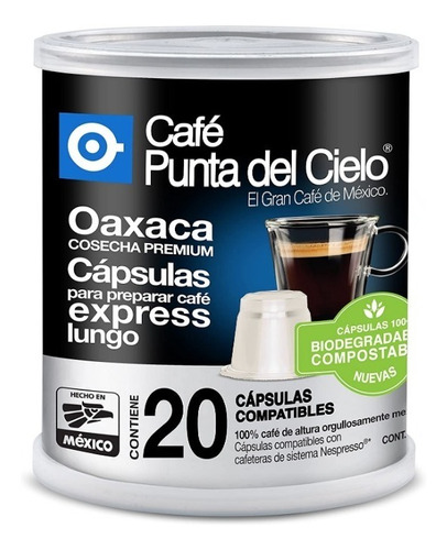 Café Punta Del Cielo Cápsulas Express Region Oaxaca, 20 Pzs