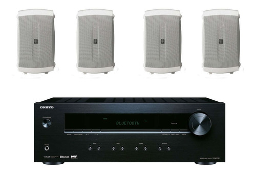 Kit Amplificador Onkyo Tx8220 Y 4 Bocinas Nsaw150 Blanco Msi