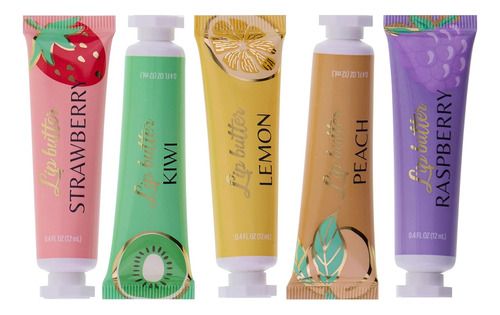 Colección 5 Piezas Manteca De Labios Sabor Fruta