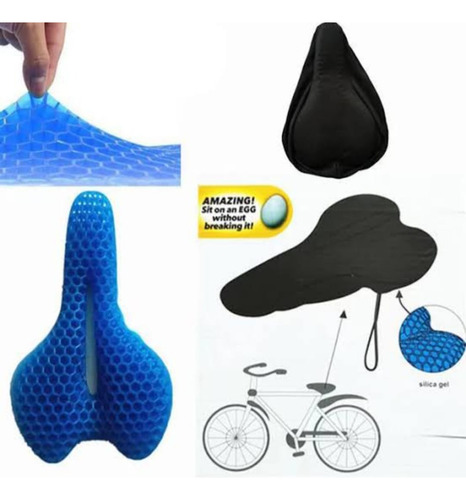 Dos Asientos Fundas Cobertor Gel Sillin Bicicleta Anatomico