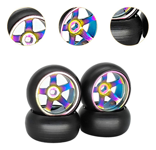 4 Piezas 1/28 Rc Rueda De Neumático Actualización