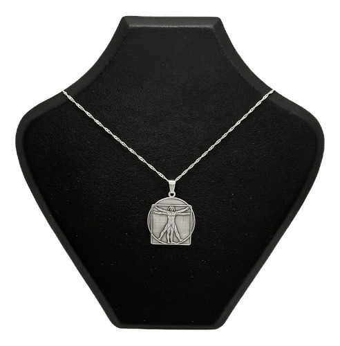 Cadena Y Dije Hombre Vitruvio Da Vinci Plata 925 Plata 925 55 Cm