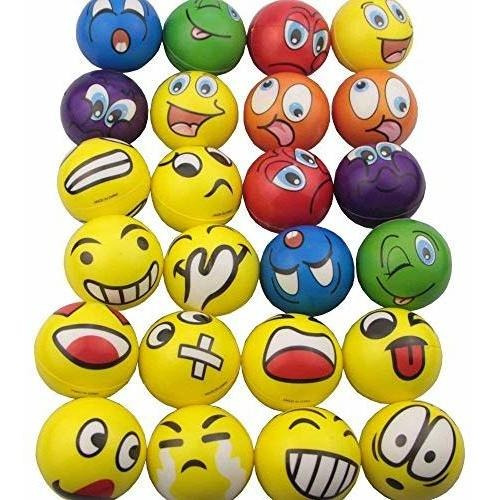 Mydio Juego De 24 Bolas De Estres Emoji, Favores De Esfuerzo