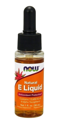 Vitamina E Líquida - E-liquid 30ml - Now Foods Usa Original