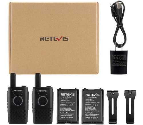 Rádio Walkie Talkie Mini Dual Ptt Recarregável Retevis Rt18