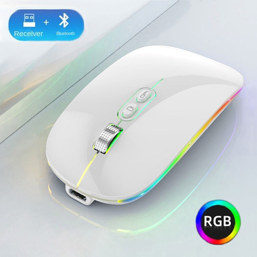 Mouse Recargable Bluetooth Carga Tipo C Rgb Led Gamer