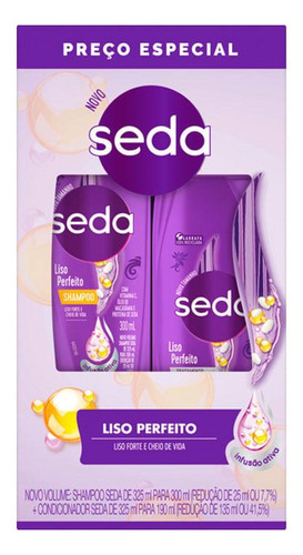Kit Shampoo 300ml + Condicionador Seda Liso Perfeito 190ml