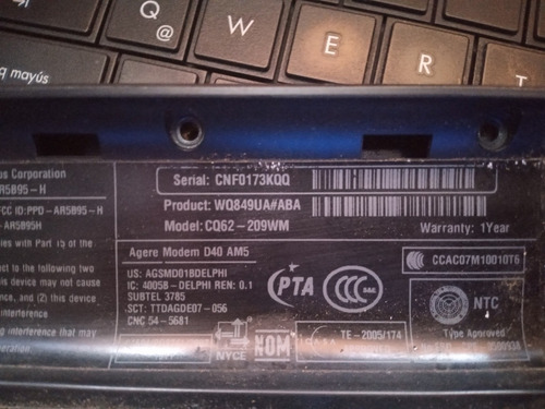 Compaq Presario Cq62-209wm Piezas Precios En Descripción