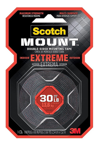 Cinta Scotch Montaje Doble Cara Exterior 2.54cm X 1.52 M 