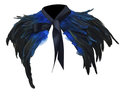 Chal De Plumas Accesorios Bufandas Envoltura De Hombro Azul