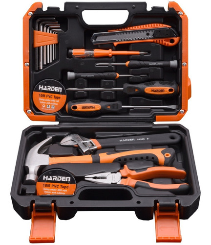 Set Juego Caja Herramientas Harden 18 Piezas Maletin Hogar