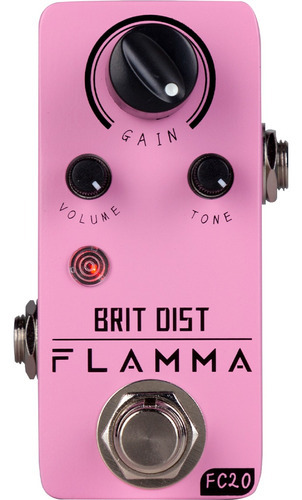 Flamma Brit Dist Fc20 Pedal De Distorsión Para Guitarra Color Rosa