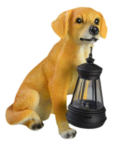 Estatua De Perro Para Jardín Al Aire Libre, Luz Solar Con