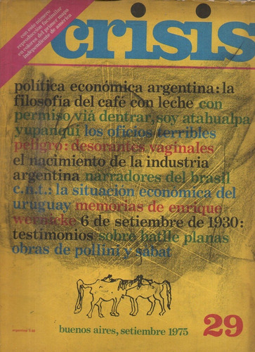 Revista Crisis Número 29 Se 1975 Wernicke Atahualpa Bellesi 