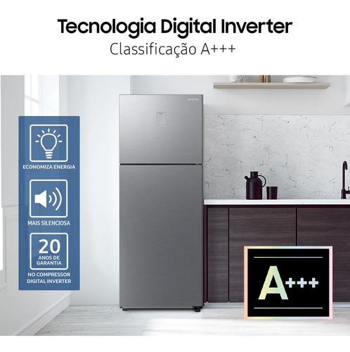 Geladeira Evolution Duplex Rt48 Inverter 480l Inox Look