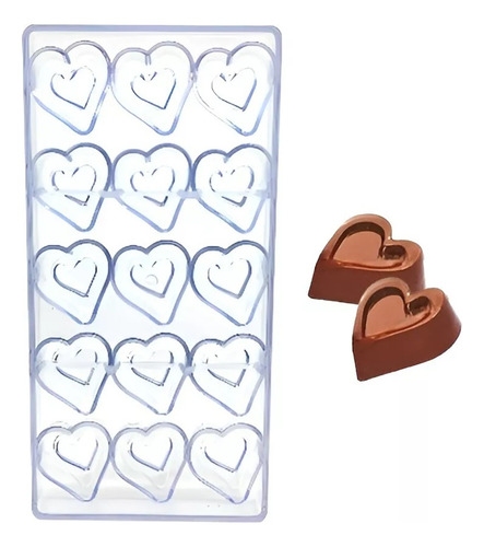 2 Moldes Para Chocolate Moldes De Policarbonato Corazones 3d Moldes Para Chocolates Corazon Bombones Reposteria Pasteleriacl