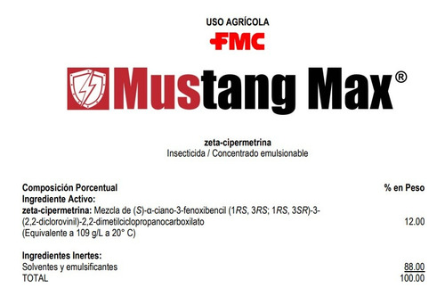 Mustang Max Fmc Zeta-cipermetrina Insecticid 1l