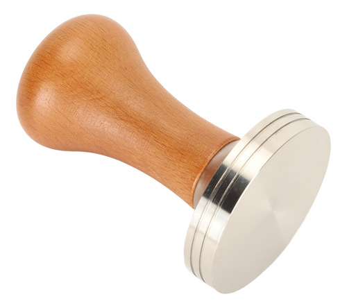 Coffee Tamper, Mango De Madera Maciza Y Acero Inoxidable