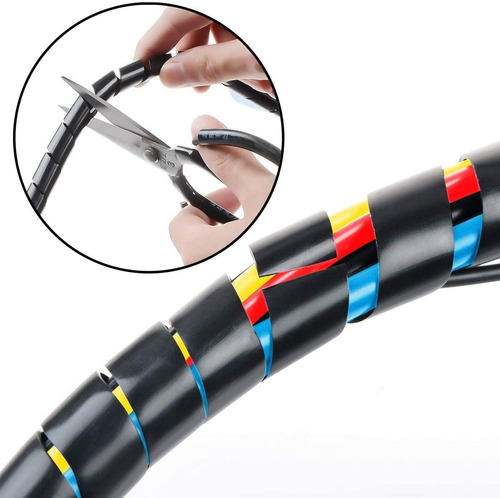 Atrapa Cable Organizador De Cable Espiral 5 Metros X 15mm