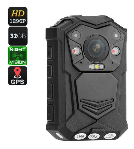 Camera Com Gps Tatica Policia Acoplada Body Worn Gajaeh15