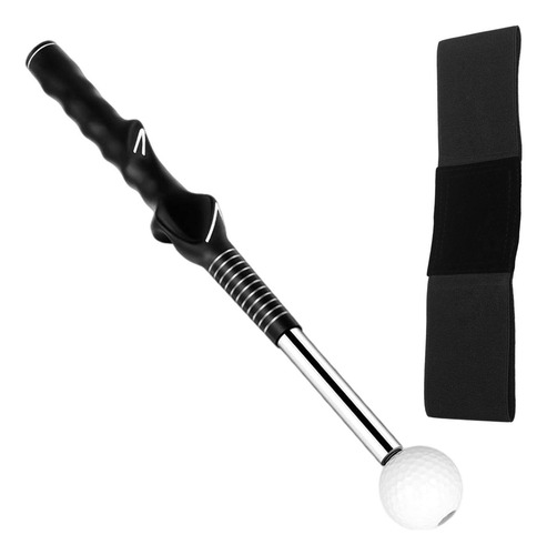 Entrenador De Swing De Golf, Palo Correa De Entrenador Negro