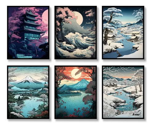 Juego De 6 Impresiones Artísticas Japonesas De Paisaje Japon