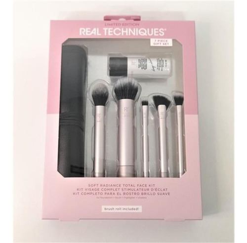 Real Techniques Brochas Polvo Rubor Base Iluminar + Estuche