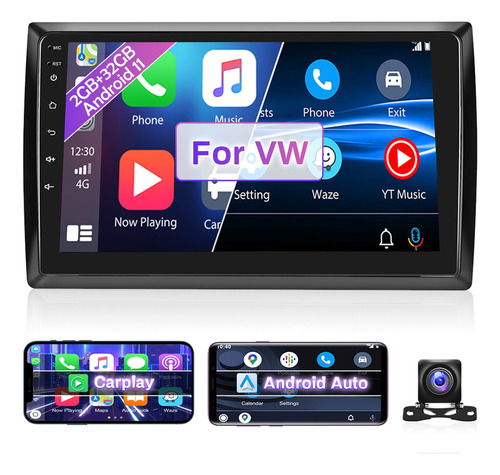 Autoestéreo Android 11 2+32g C/carplay P/vw Beetle 2012-2018