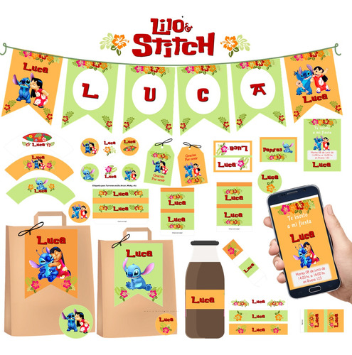 Kit Imprimible Candy Bar Lilo Y Stich 100% Editable