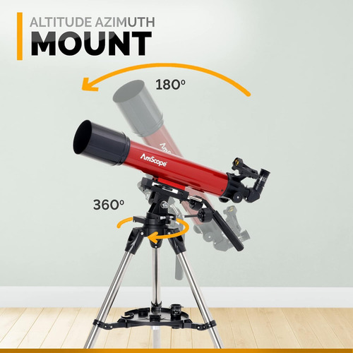 Telescopio Amscope Refractor Alt-az Con Trípode 102 Mm
