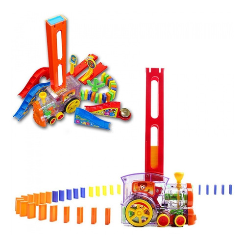 Imagen 3 de 4 de Tren Domino Automático Para Niños, 100 Bloques - Bestoys